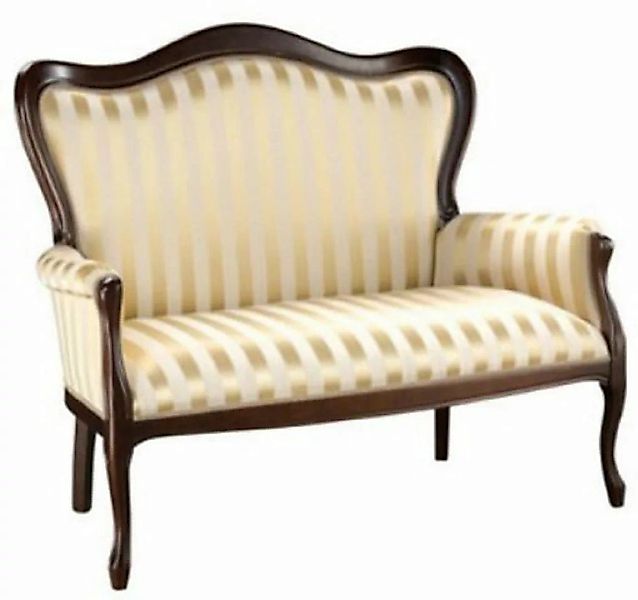 Casa Padrino Sofa Luxus Barock Sofa mit Streifen Gold / Dunkelbraun 124 x 7 günstig online kaufen