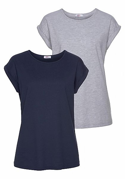 Flashlights T-Shirt, (Packung, 2 tlg., 2er-Pack), Kurzarm, figurbetont, uni günstig online kaufen
