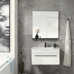 Waschplatz Set in Weiß Hochglanz Gäste WC (zweiteilig) günstig online kaufen