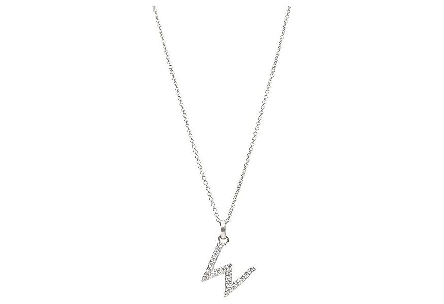 Smart Jewel Kette mit Anhänger Buchstabe W mit Zirkonia Steine, Silber 925 günstig online kaufen