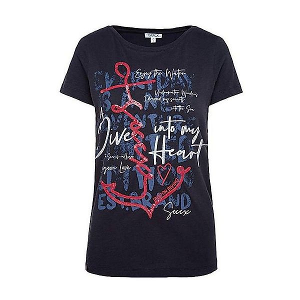 SOCCX T-Shirt Damen mit Pailletten-Artwork Lagoon Diving günstig online kaufen