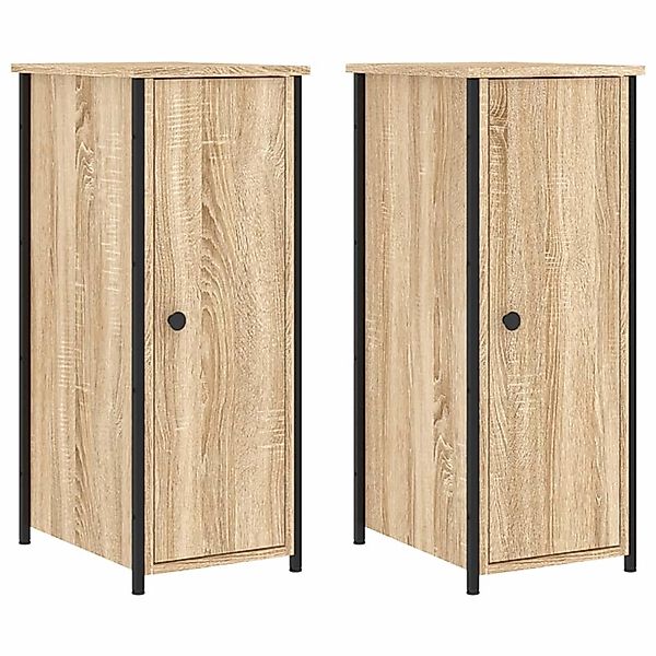 vidaXL Nachttische 2 Stk Sonoma-Eiche 32x42x80 cm Holzwerkstoff günstig online kaufen