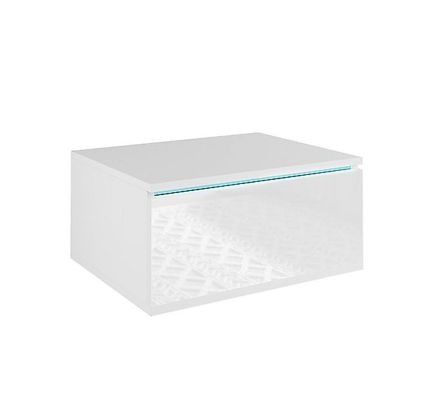 Vicco Nachtschrank Samira, Weiß, 49 x 23 cm Mit LED Beleuchtung günstig online kaufen