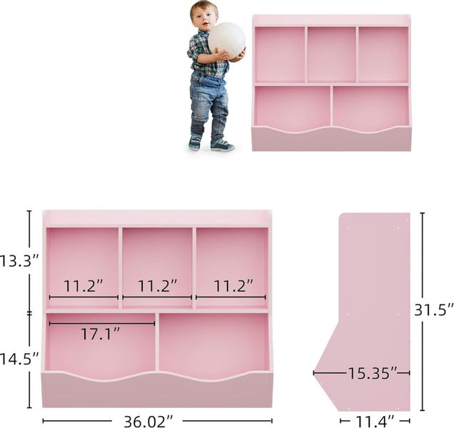 GarveeMore Kinderregal Spielzeugregal Kinderregal mit 5 günstig online kaufen