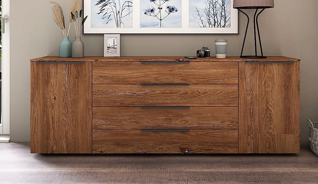 borchardt Möbel Sideboard "Tom, moderne Kommode mit Metallgriffen, 200cm br günstig online kaufen