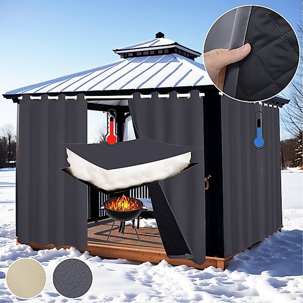 LMaxhome Outdoorvorhang Winter Verdickter Verdunkelungsvorhänge Kälteschutz günstig online kaufen