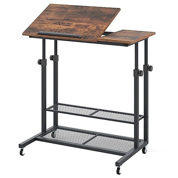 Costway Betttisch Rollen Höhenverstellbar C-Förmig 80 x 40 cm günstig online kaufen