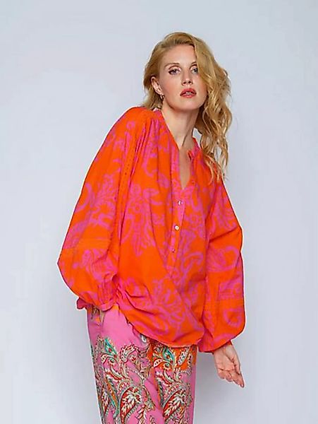Emily Van Den Bergh Schlupfbluse Shirtbluse Orange Pink Paisley günstig online kaufen