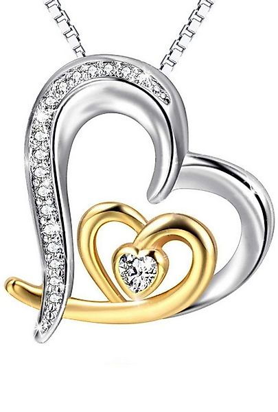 Limana Herzkette Halskette 925 Sterling Silber Kette mit Herz Anhänger, Ges günstig online kaufen