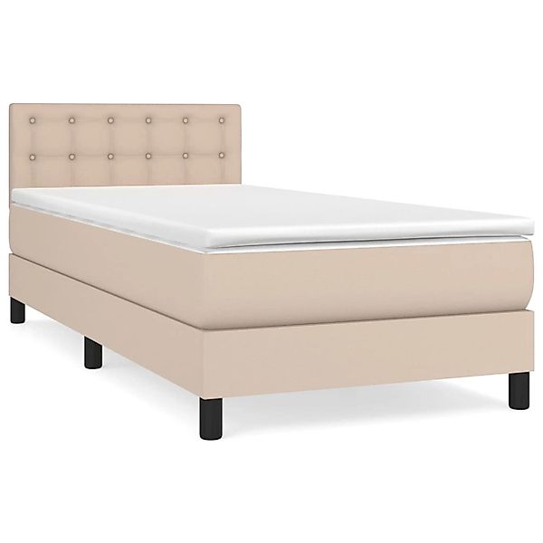 vidaXL Boxspringbett mit Matratze Cappuccino-Braun 90x190cm Kunstleder13897 günstig online kaufen