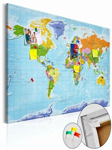 artgeist Pinnwand Bild World Map: Countries Flags [Cork Map] mehrfarbig Gr. günstig online kaufen
