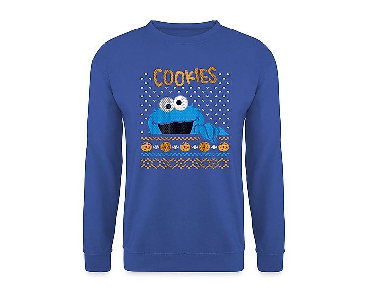 Spreadshirt Sweatshirt Sesamstraße Krümelmonster Ugly Xmas Unisex Pullover günstig online kaufen