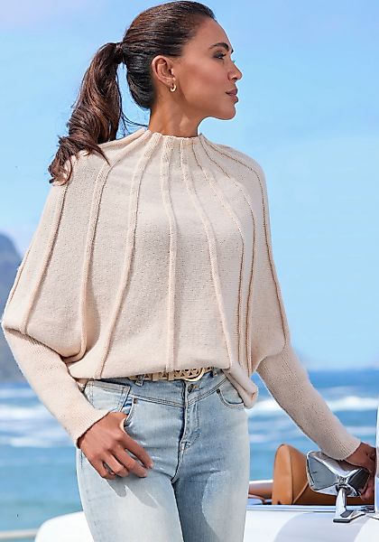 LASCANA Strickpullover, mit Fledermausärmeln, modischer Damenpullover günstig online kaufen