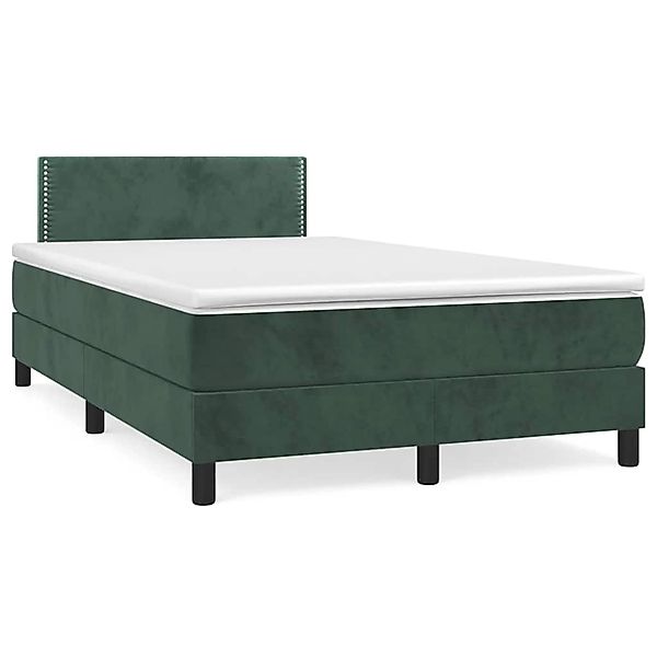 vidaXL Boxspringbett mit Matratze & LED Dunkelgrün 120x190 cm Samt 3270150 günstig online kaufen