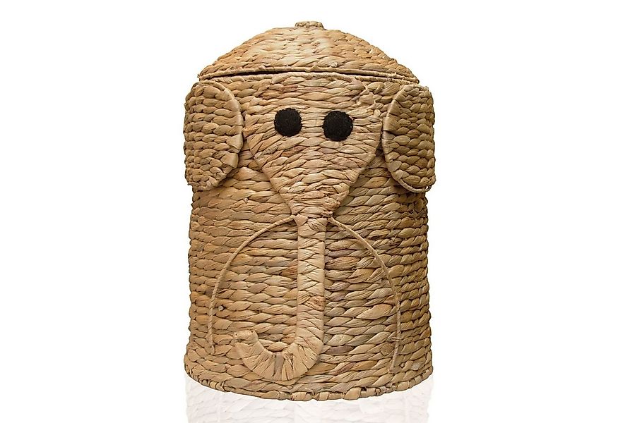 Lycce Wäschekorb Wäschekorb mit Deckel Elefant Wasserhyazinthe natur Kinder günstig online kaufen