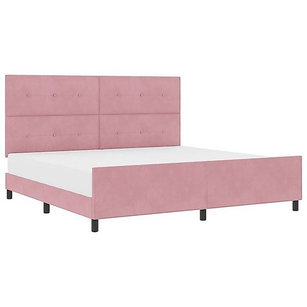 vidaXL Bett Bettgestell Rosa 200x200 cm Samt (1-tlg) günstig online kaufen