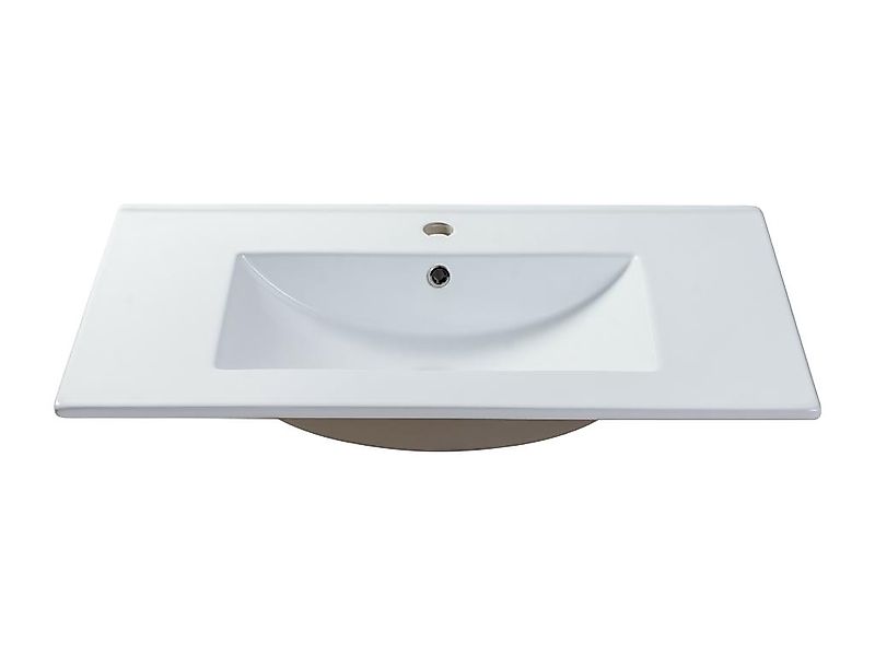 Einbauwaschbecken rechteckig - 101 x 46,5 cm - Keramik - Weiß - MOTIAC günstig online kaufen