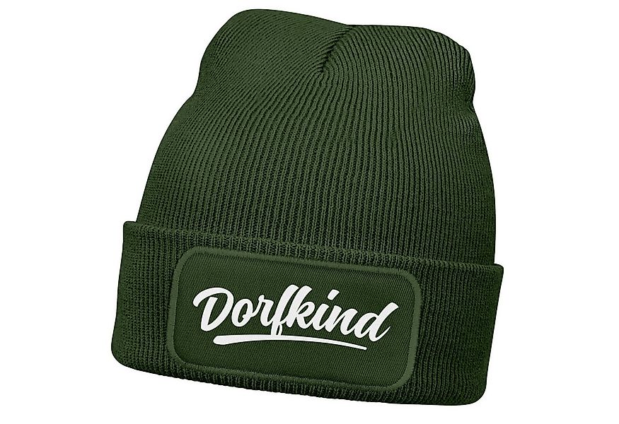 MoonWorks Strickmütze Herren Beanie mit Patch Dorfkind Strickmütze mit Spru günstig online kaufen