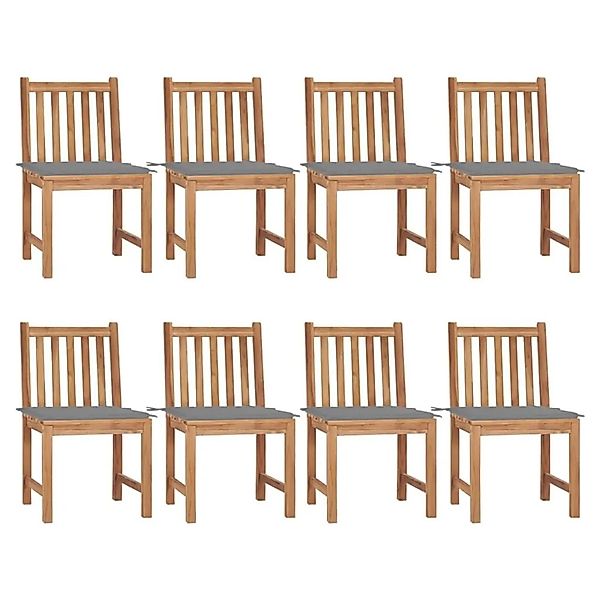 vidaXL Gartenstühle 8 Stk mit Kissen Massivholz Teak 3073143 günstig online kaufen