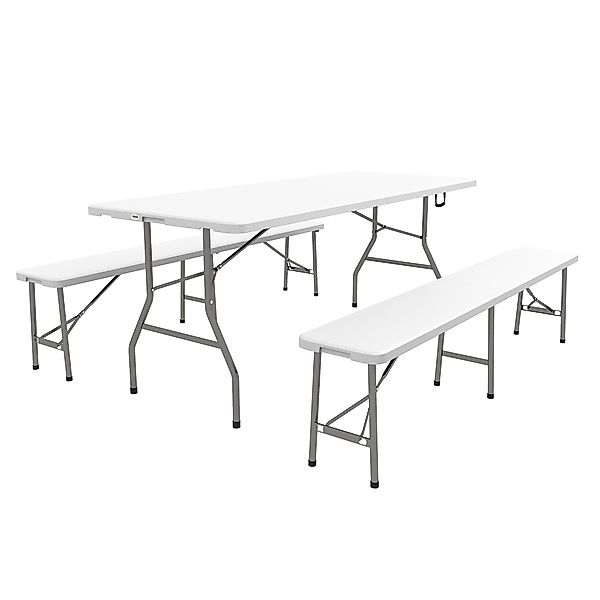Outsunny Gartenbank 3-teilige Bierzeltgarnitur klappbare Festzeltgarnitur günstig online kaufen