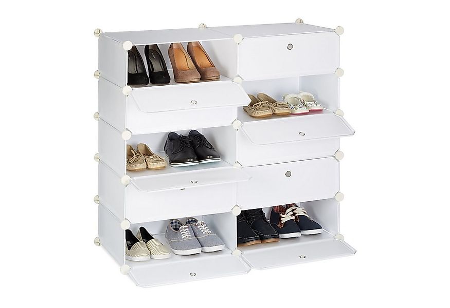 relaxdays Schuhschrank mit 10 Fäch weiß günstig online kaufen