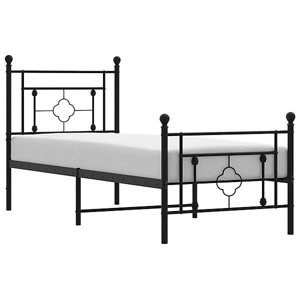 vidaXL Bettgestell, Bettrahmen mit Kopf- und Fußteil Metall Weiß 80x200 cm günstig online kaufen