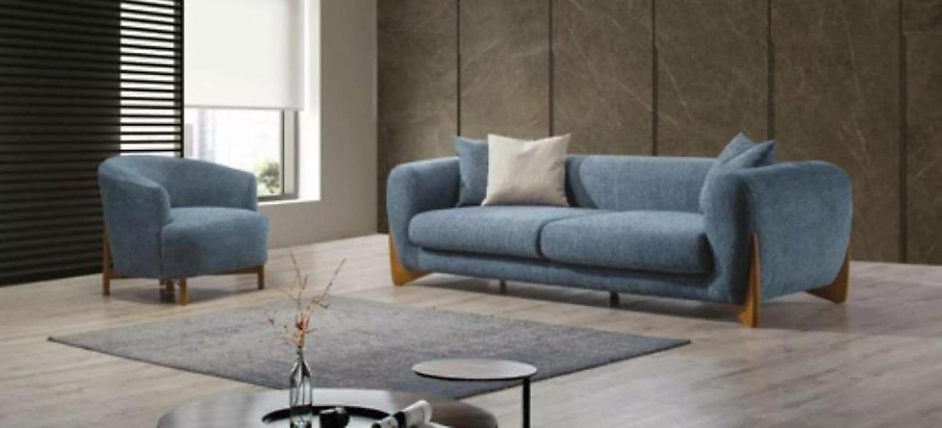 JVmoebel Sofa Graue Sofagarnitur 3+3+1 Sitzer Luxus Couchen Wohnzimmer Möbe günstig online kaufen