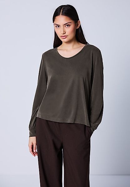 STREET ONE STUDIO Langarmshirt in Unifarbe günstig online kaufen