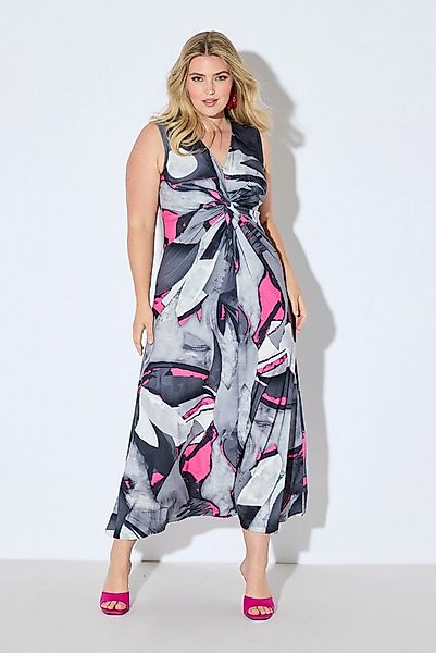 Ulla Popken Jerseykleid Jersey-Maxikleid Muster Drapierung günstig online kaufen