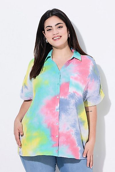 Angel of Style Hemdbluse Bluse Boxy Fit Musselin Batik-Muster günstig online kaufen