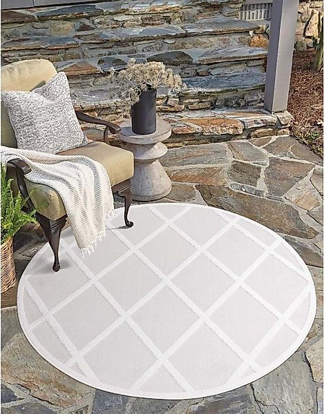 Carpet City Teppich "In-& Outdoorteppich Santorini 457, 3D-Effekt, Raute-Lo günstig online kaufen