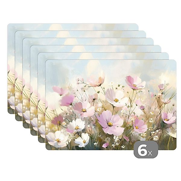 MuchoWow Platzset Blumenfeld - Helle Farbtöne günstig online kaufen