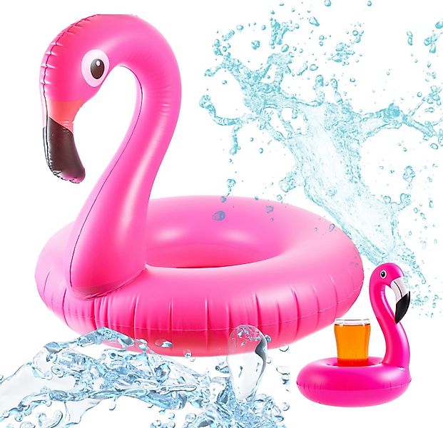 SwimAlot® Schwimmring Flamingo aufblasbar - ca. 110 cm Schwimmring Luftmatr günstig online kaufen