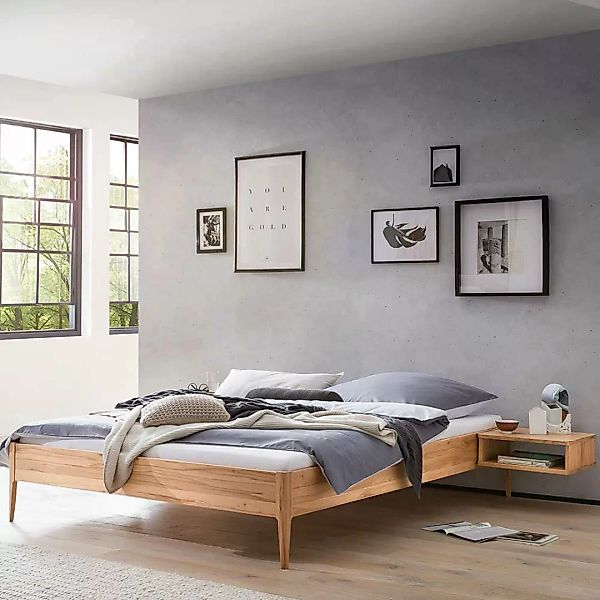 Wildbuche Futon Bett 140x200 aus Massivholz 38 cm hoch günstig online kaufen