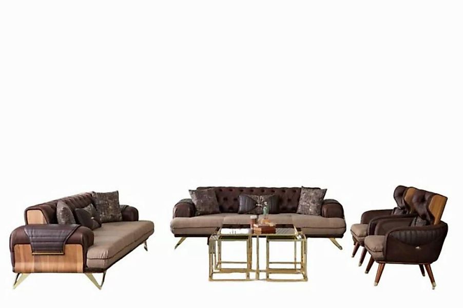 JVmoebel Sofa Chesterfield Sofagarnitur Set 4tlg. Polster Möbel, Made in Eu günstig online kaufen