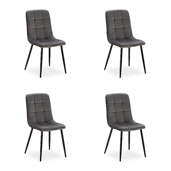 Homestyle4u Polsterstuhl Küchenstuhl modern Esszimmer Grau günstig online kaufen