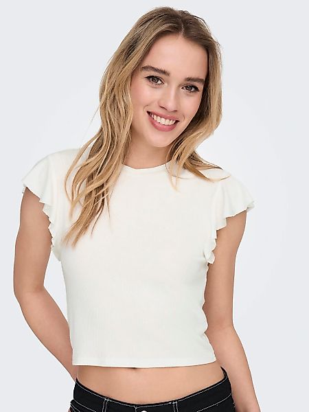 ONLY Kurzarmshirt ONLBELIA S/L FRILL TOP günstig online kaufen