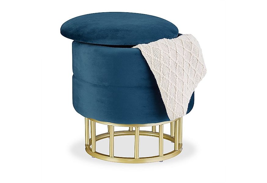 relaxdays Polsterhocker Samthocker mit Stauraum günstig online kaufen