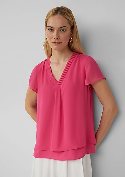 s.Oliver BLACK LABEL Kurzarmbluse Kurzärmelige Chiffonbluse günstig online kaufen