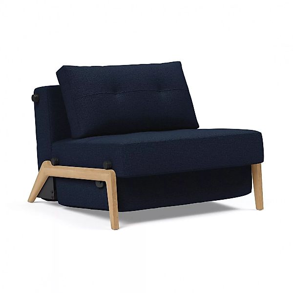 Innovation - Cubed 02 Sessel Eiche - dunkelblau/Stoff 528 Mixed Dance Blue/ günstig online kaufen