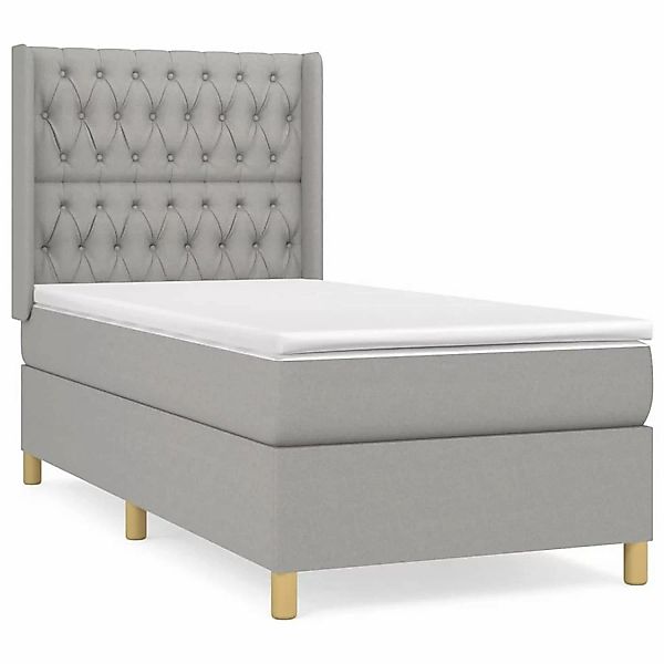 vidaXL Boxspringbett mit Matratze Hellgrau 90x200 cm Stoff1379452 günstig online kaufen