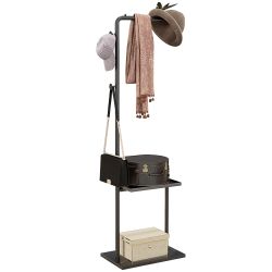 HOMCOM Garderobenständer mit Hängestäben Tablett, (standgarderobe, günstig online kaufen