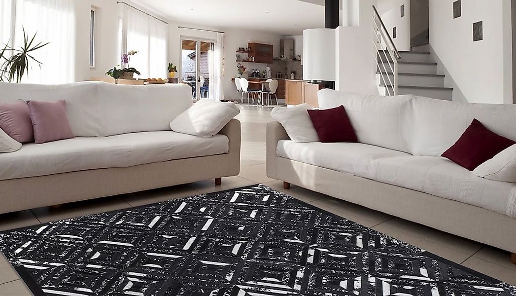 my home Lederteppich "Faris" rechteckig 8 Höhe echtes Leder, robuster Teppi günstig online kaufen