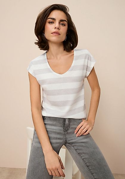 Tamaris V-Shirt mit lässigem Schnitt und Streifen günstig online kaufen