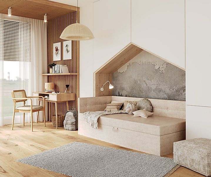 thematys Jugendbett Polsterbett Stauraumbett Springbett 90x200cm, 120x200cm günstig online kaufen