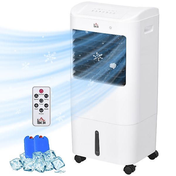 HOMCOM 3 in 1 Mobile Klimaanlage mit Luftbefeuchtung Wasserkühlung 15L 60° günstig online kaufen