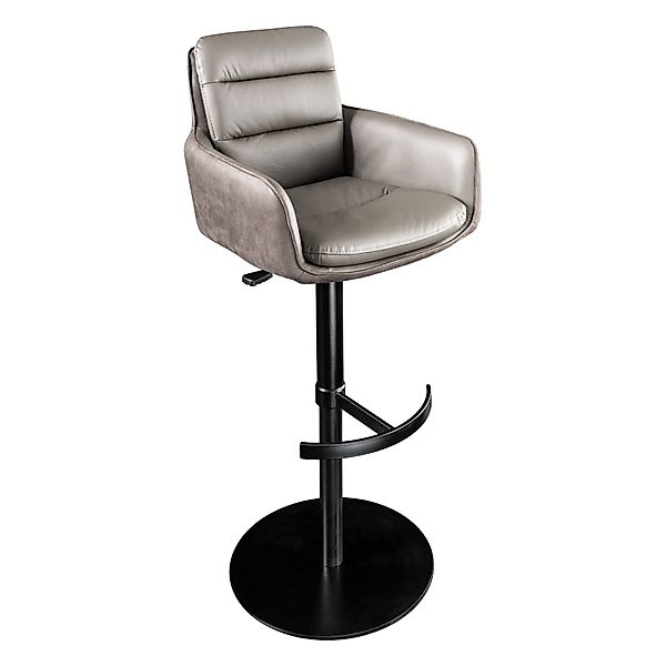 riess-ambiente Barhocker BIG GEORGE taupe / schwarz · Tresenstuhl mit Echtl günstig online kaufen