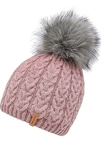 chillouts Bommelmütze "Tabea Hat" mit abnehmbarem Kunstfell-Bommel günstig online kaufen