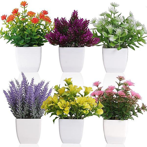Künstliche Zimmerpflanze 6-teiliges Set künstlicher Blumentöpfe, günstig online kaufen