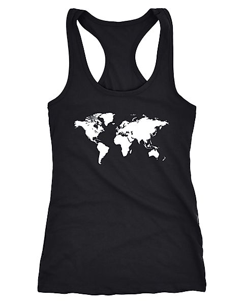 Neverless Tanktop Damen Tank Top Weltkarte günstig online kaufen
